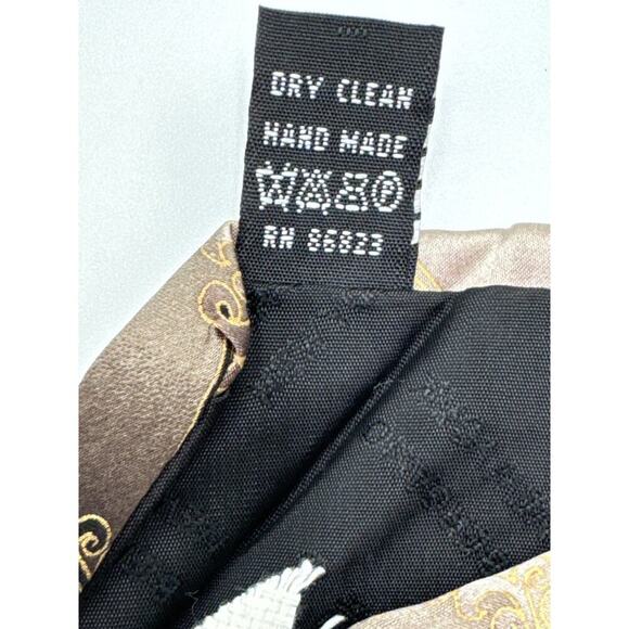 Bergamo New YorkbSilk X-Long Tie Fomal Dressy Brown Gold Geometric 5 FOR $25 💵 - Picture 4 of 8